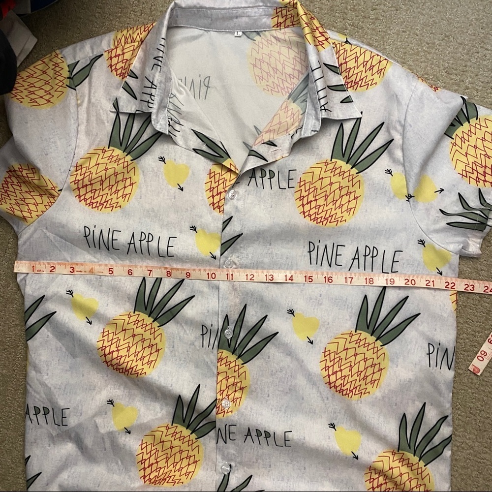Pineapple Silk Style Button Up Shirt - Picture 5 of 6